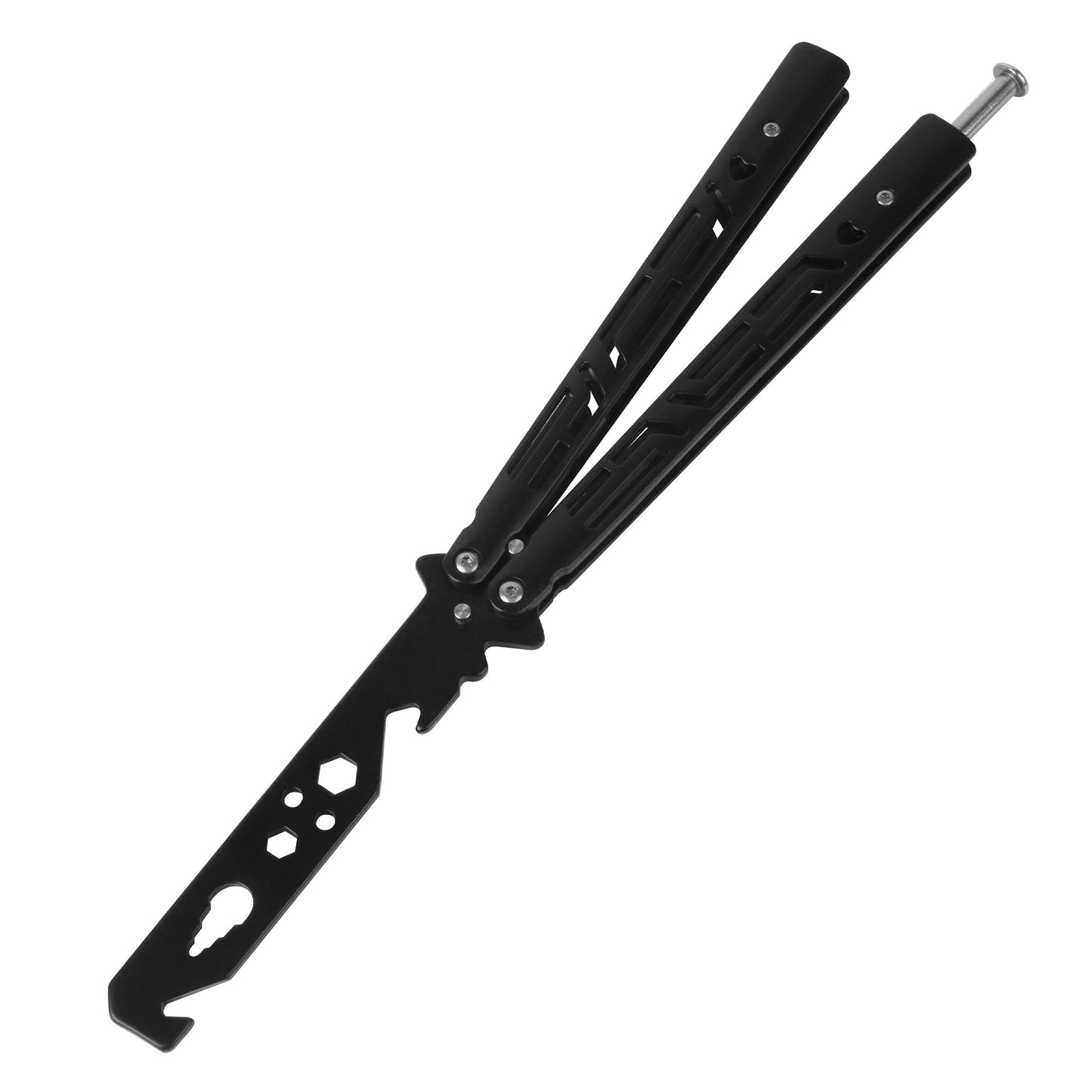 Andux Balisong Butterfly Knife Bottle Opener Tool Stainless Steel Carry-on Hook Folding Multitool BLCS551