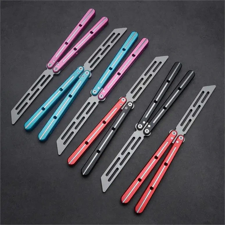 Andux Balisong Butterfly Knife CNC 6061 Aluminum Handle Bearing System Lock Free CNC701