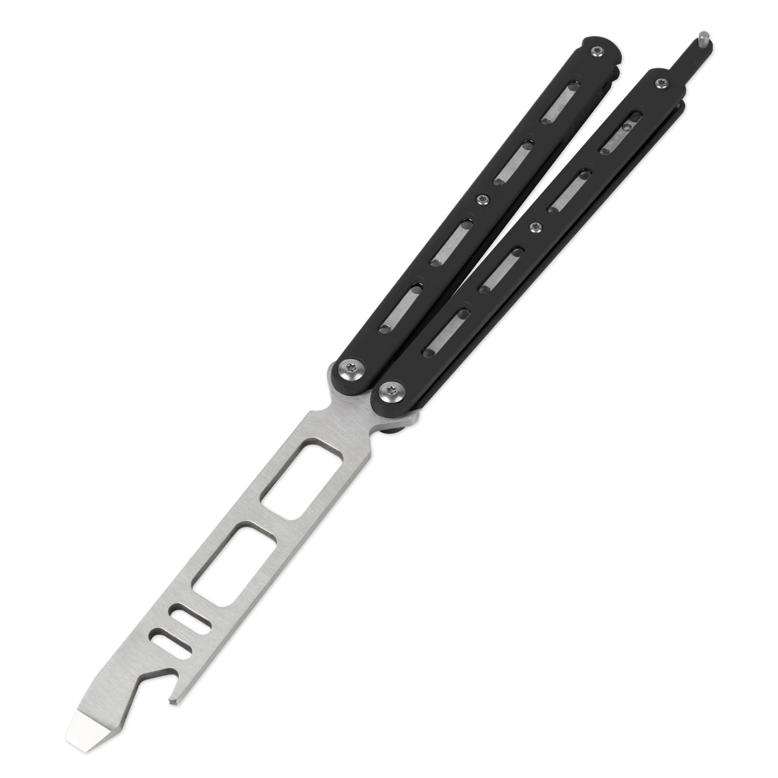 Andux Balisong Butterfly Knife Bottle Opener Stainless Steel Carry-on Folding Multitool BLCS551