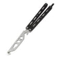 Andux Balisong Butterfly Knife Balisong Butterfly Knife Bottle Opener Tool Stainless Steel Carry-on Hook Folding Multitool Black BLCS554