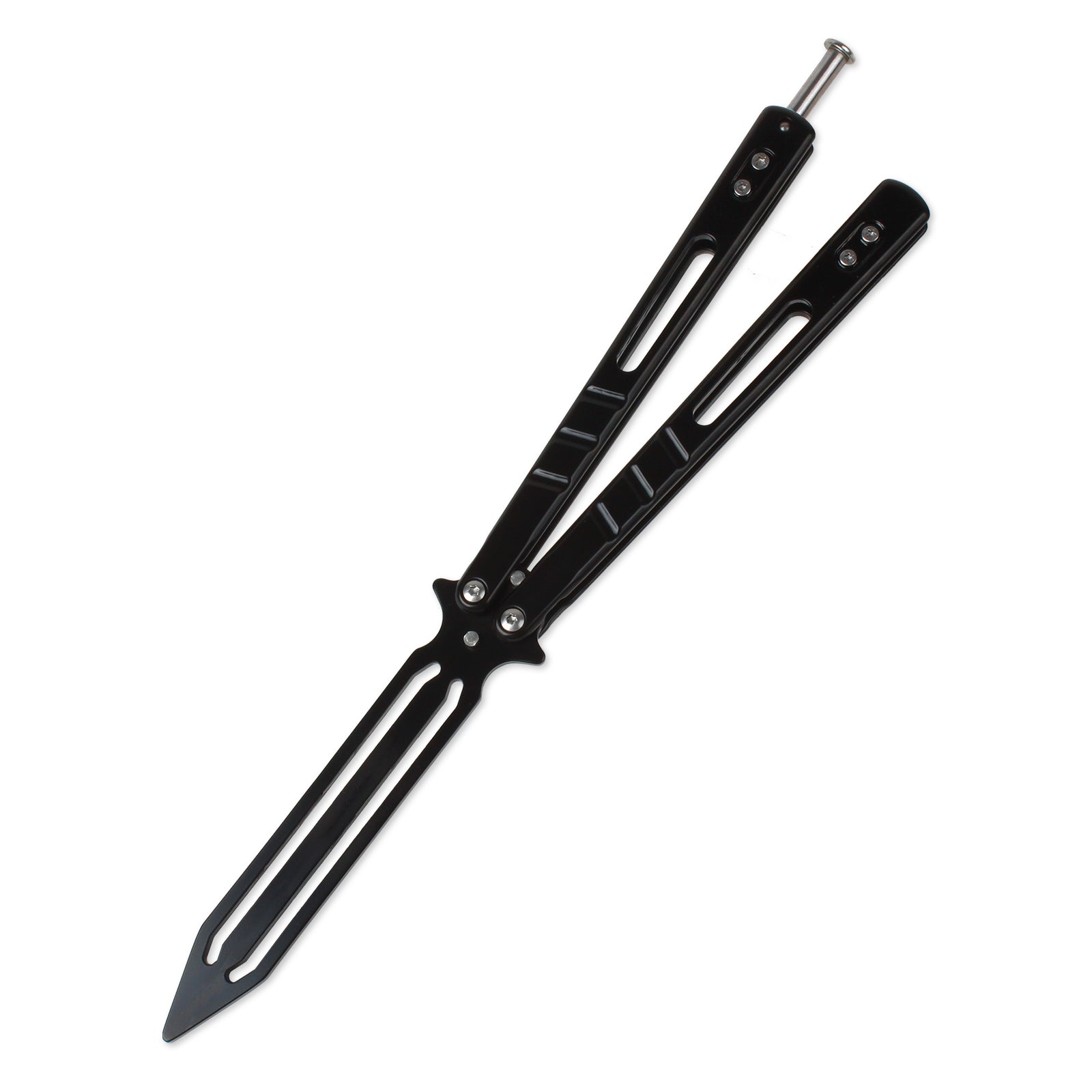 Andux Balisong Butterfly Knife Stainless Steel Outdoor Knives (Black) HDD41