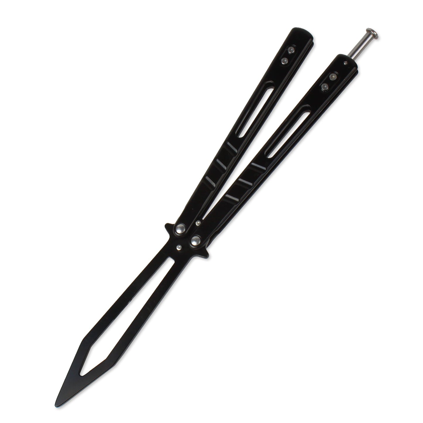 Andux Balisong Butterfly Knife Stainless Steel Outdoor Knives (Black) HDD41
