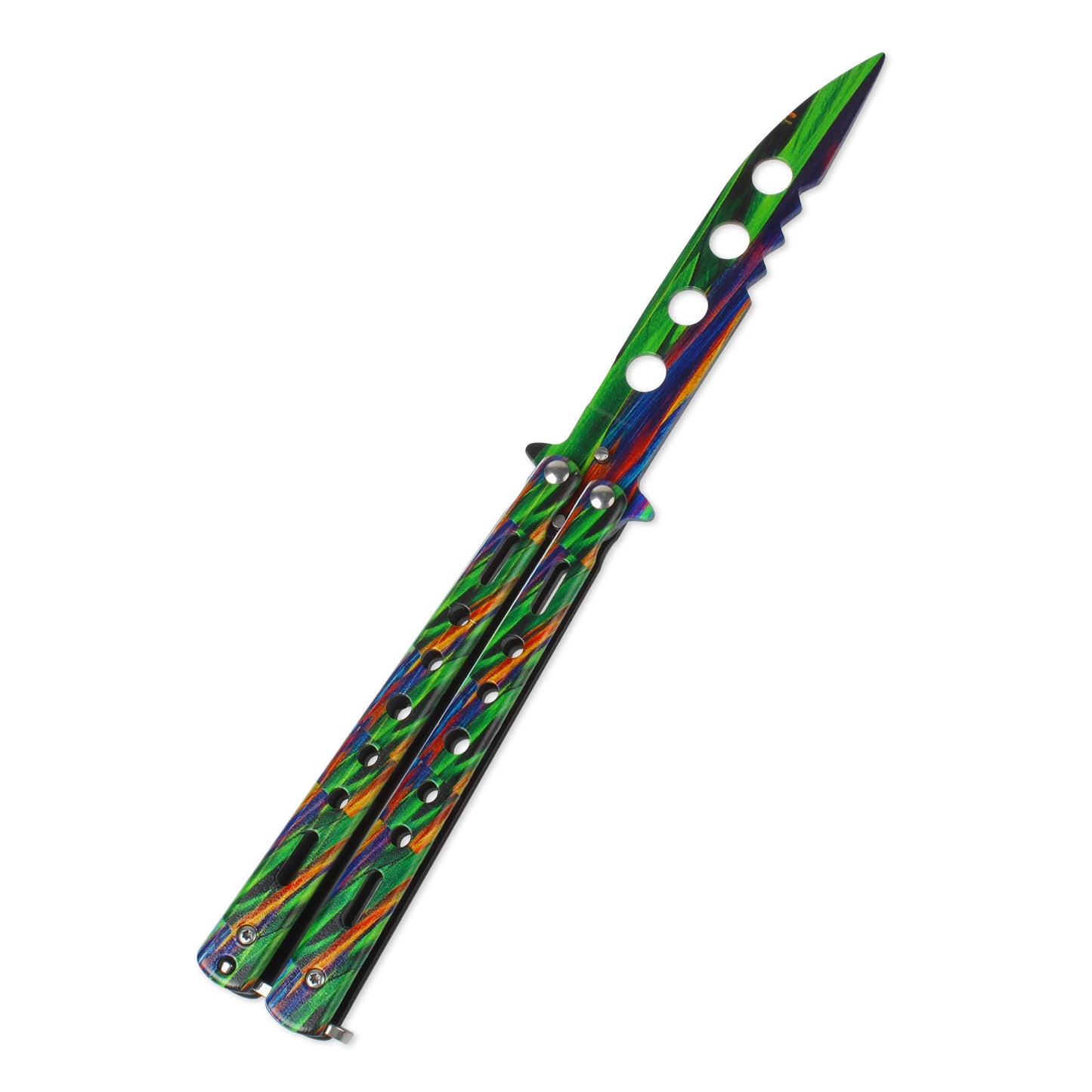 Andux Balisong Butterfly Knife Stainless Steel Training Tool (Green) BLCS580