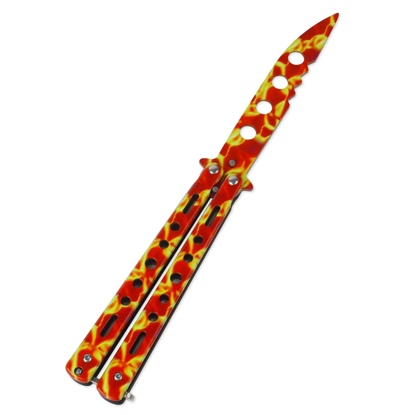 Andux Balisong Butterfly Knife Practice Knives Training Tool (Red + Yellow) BLCS581