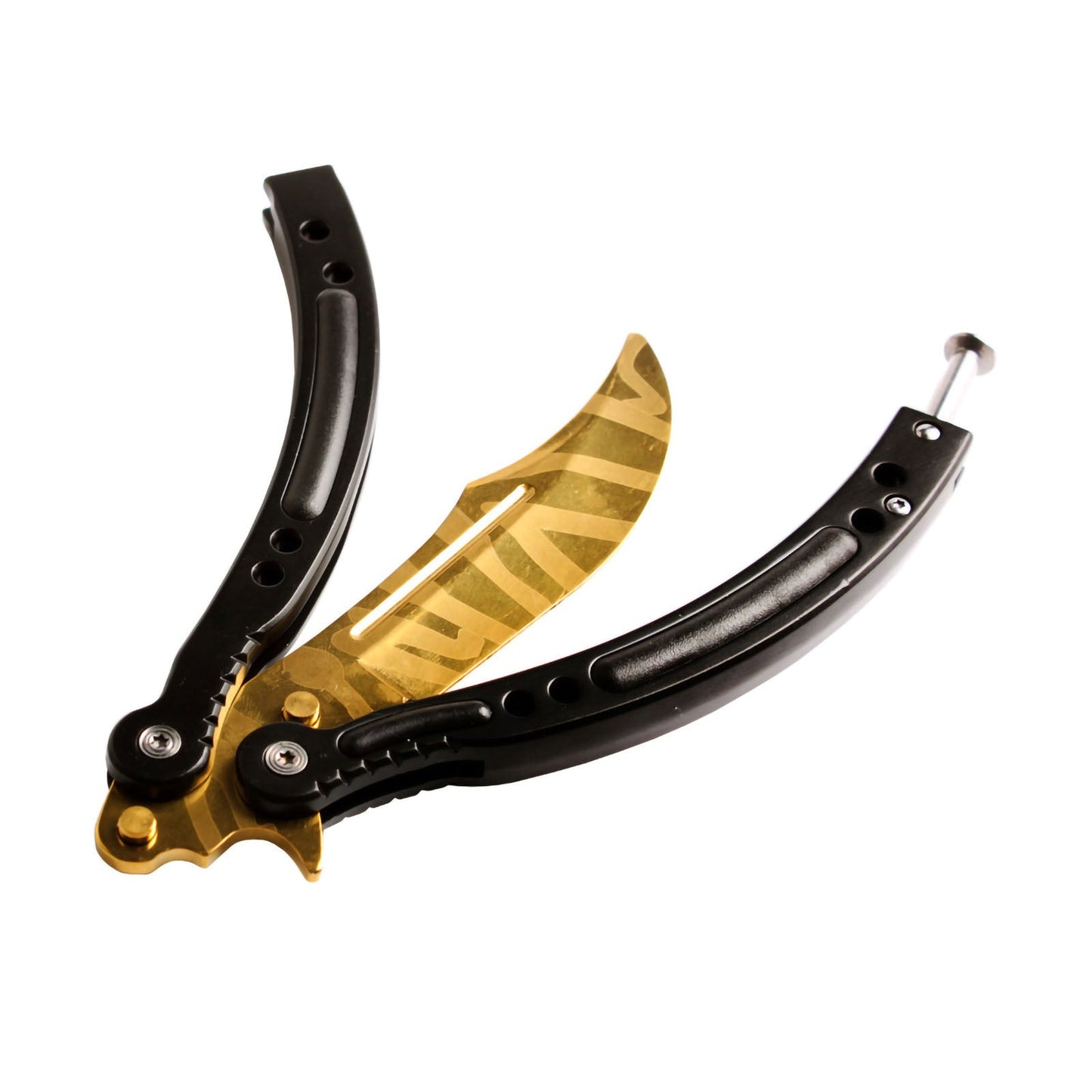 Andux Balisong Practice Trainer Curved Blade CS/HDD13 (Golden) (Not Available in the UK)