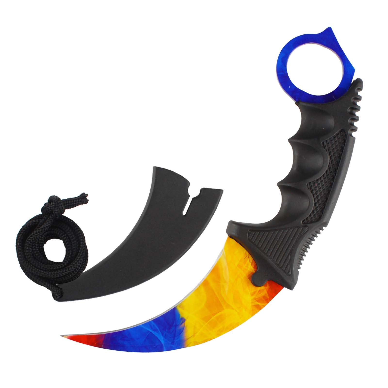 Andux Karambit Knife CS/ZD-01 Yellow+Blue+Red (ONLY Available in the United States)